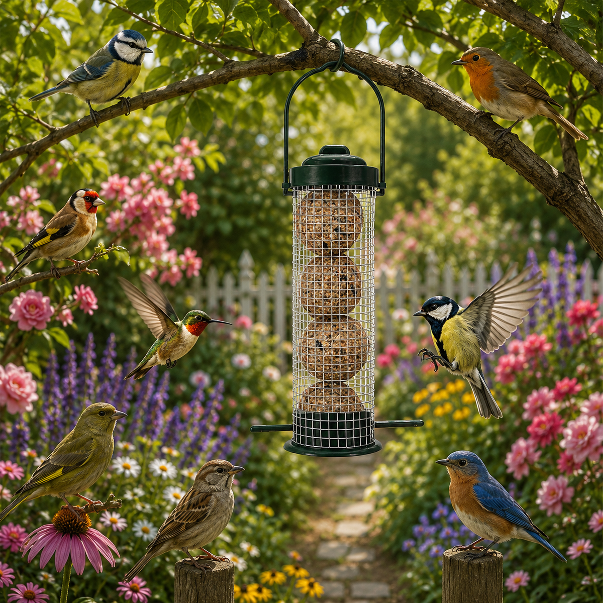 Mangeoire à troue suspendue pour oiseaux
