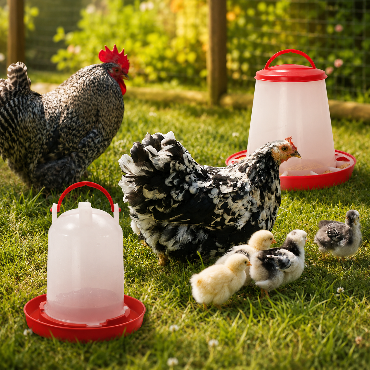 Distributeur de nourriture 3 kg et d'eau 3L pour poule