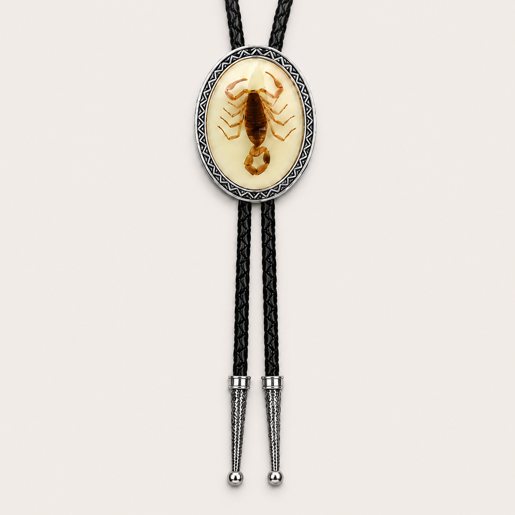 Amber Scorpion Bolo Tie