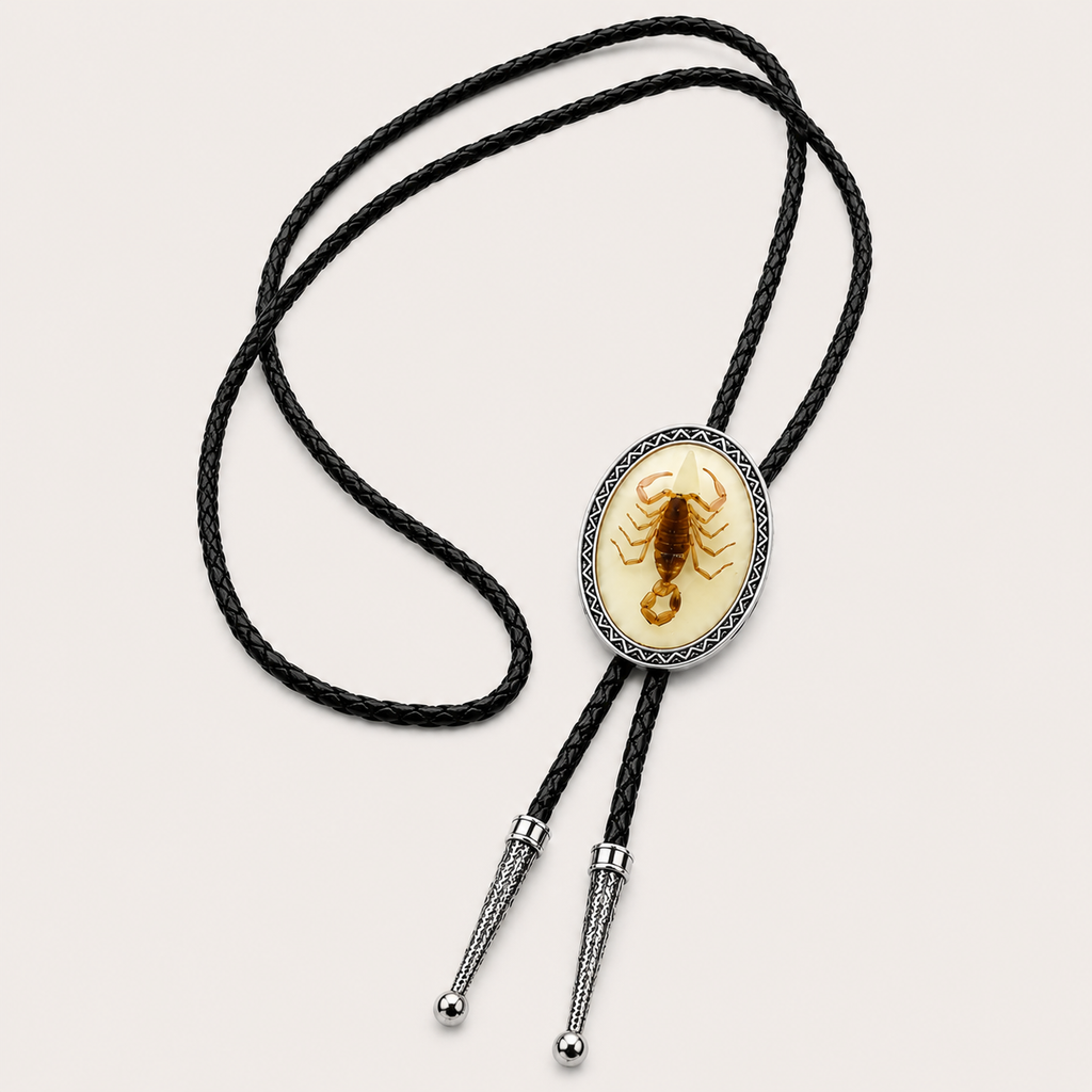 Amber Scorpion Bolo Tie