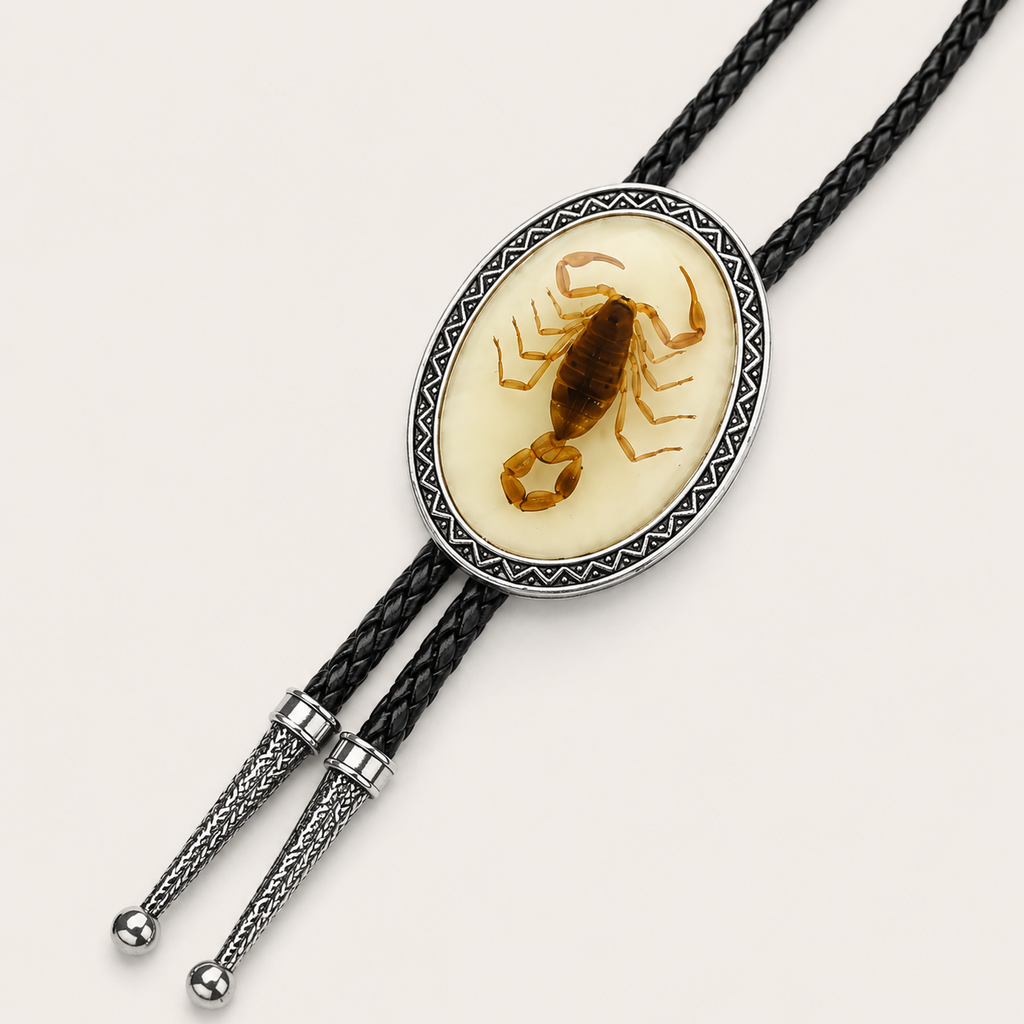 Amber Scorpion Bolo Tie