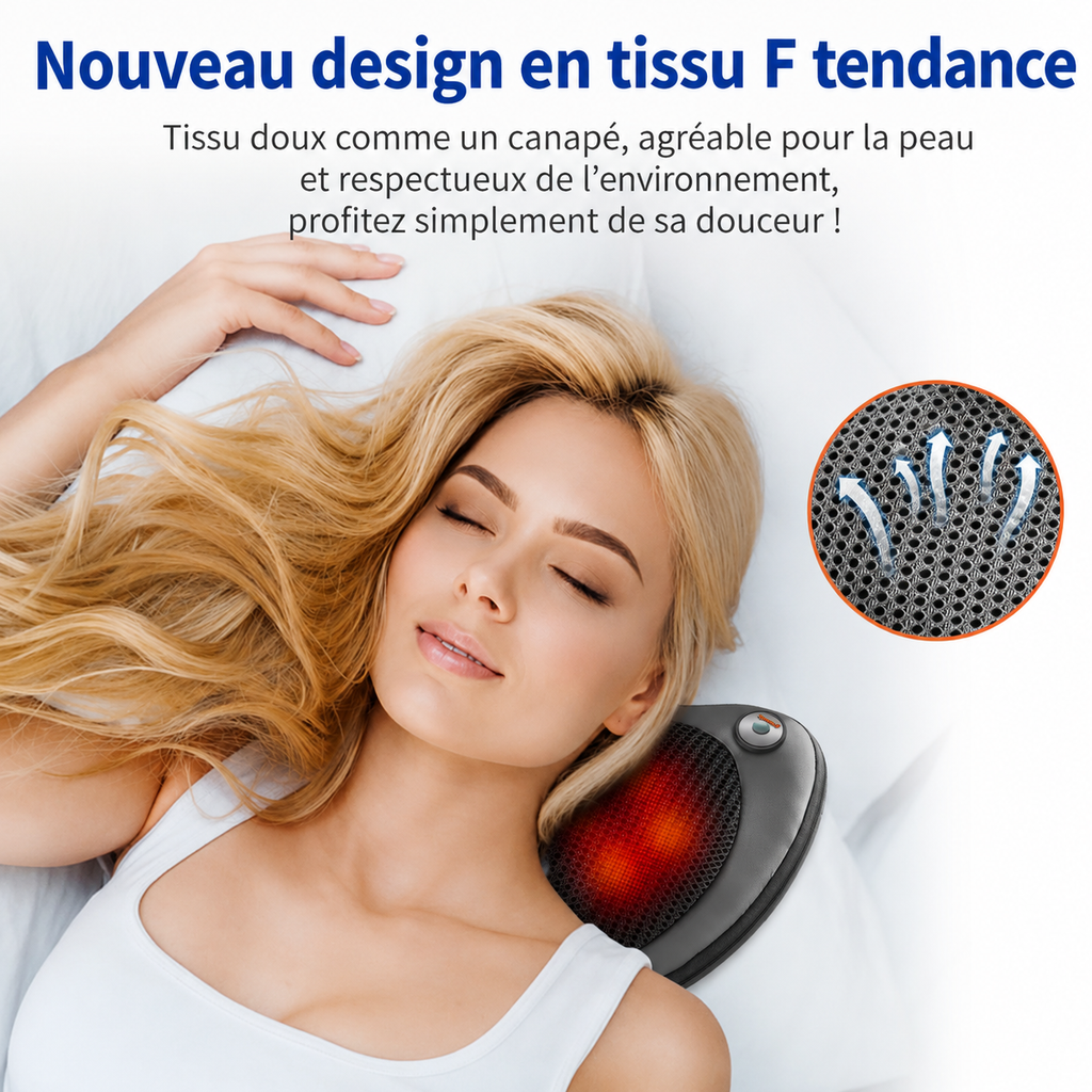 Coussin Massant Cervicales et Dos | Soulage les muscles et améliore la Circulation du Sang