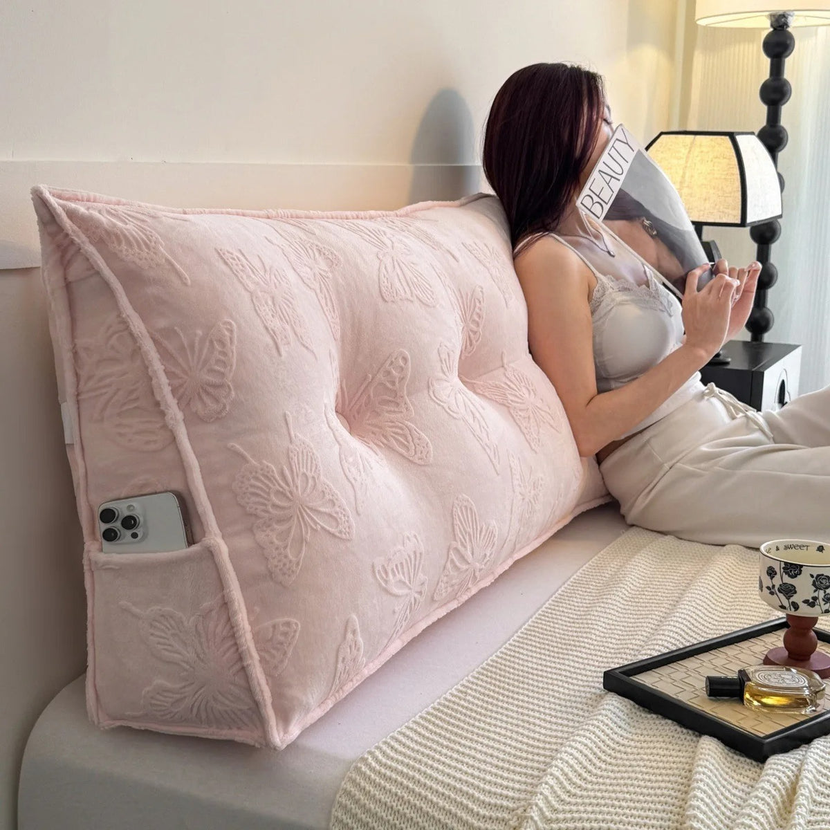 Coussin de Tête de Lit Rembourré | Dossier Capitonné pour Lire et Se Détendre au Lit
